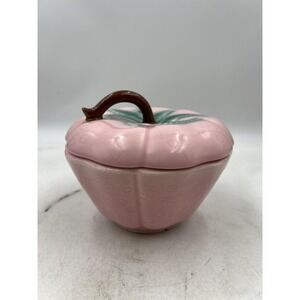 Vintage Belmar California Pottery Tomato Covered Dish Jar Bowl 310 USA Kitchen